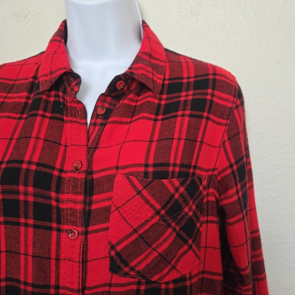 Garage Classic Plaid Red Flannel Shirt size XS - Picture 8 of 10